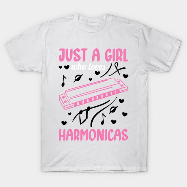 Just A Girl Who Loves Harmonicas Harmonicist T-Shirt by Alex21